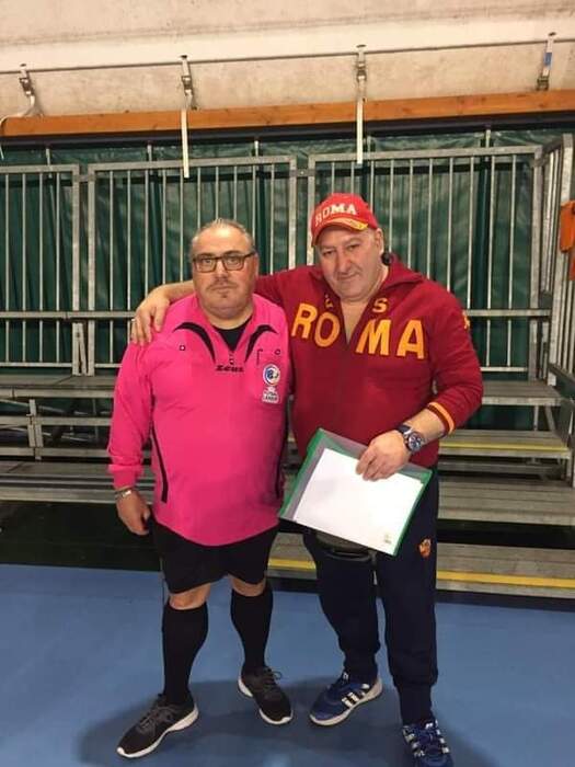 Il Pres con il designatore degli arbitri Fustal League Enrico Premi