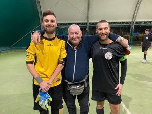 Il Pres Mattia Giarrizzo con il Responsabile Tecnico a sinistra e il Capitano Fabrizio Gambini in una foto della scorsa stagione